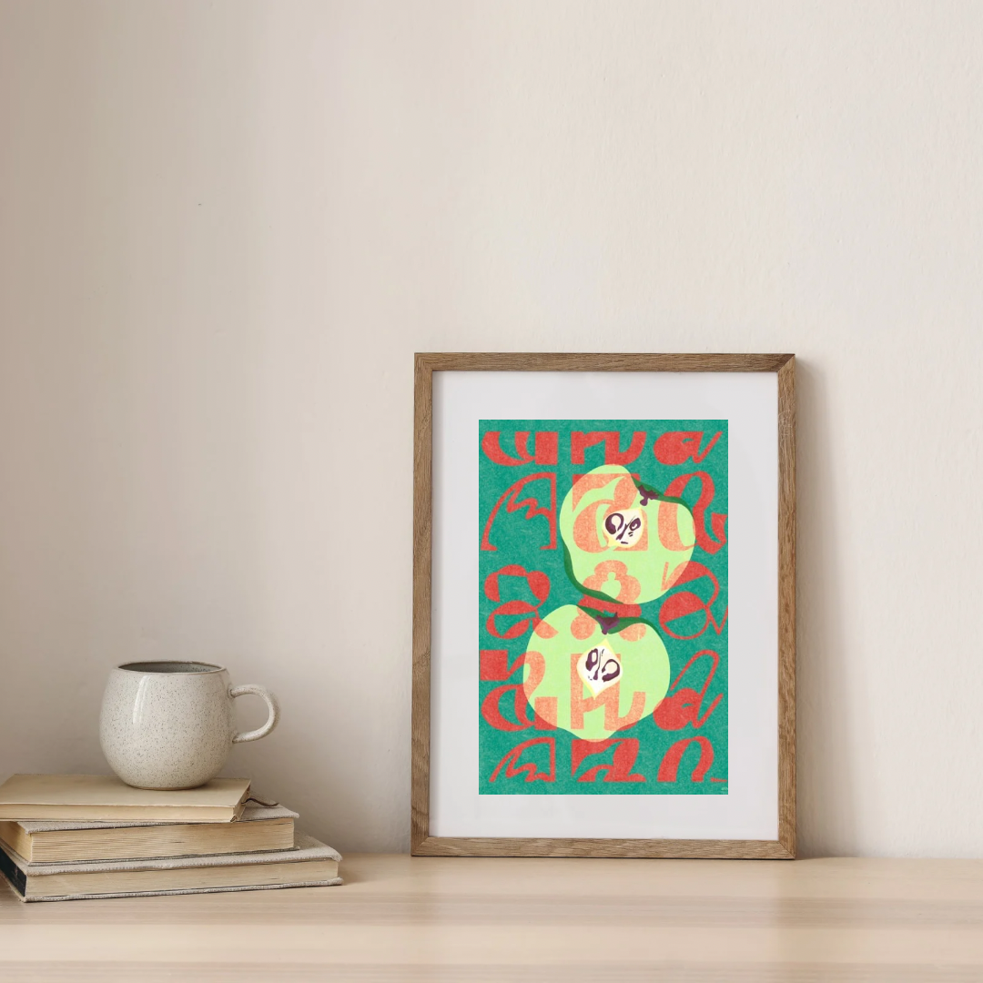 Half n Half Apple, Art Print