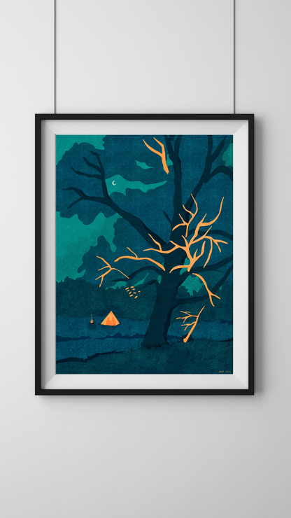Summer Camping, Art Print