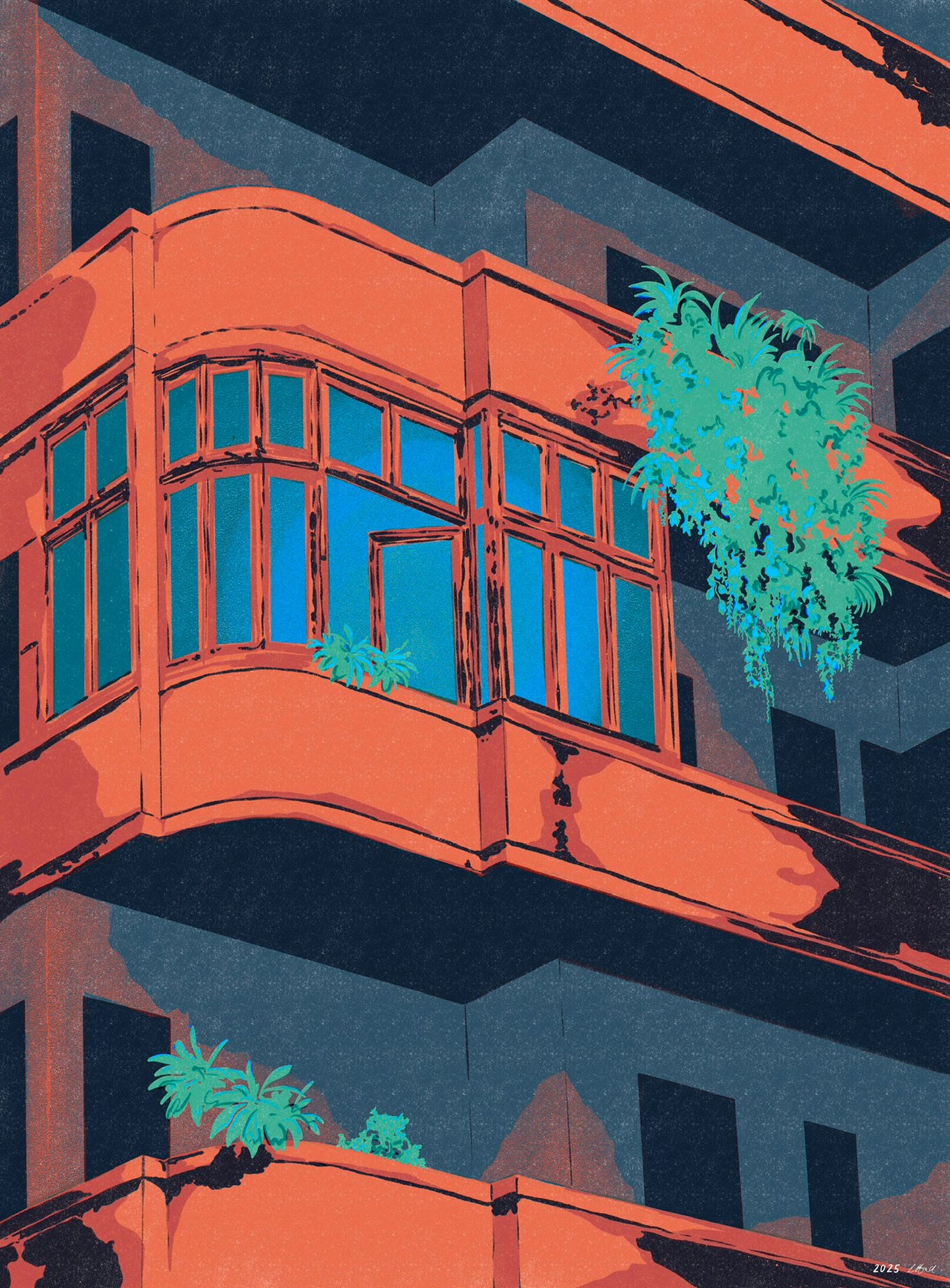 Balcony Glow, Art Print