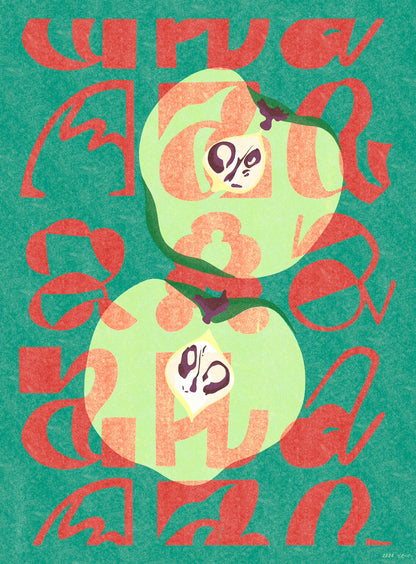 Half n Half Apple, Art Print